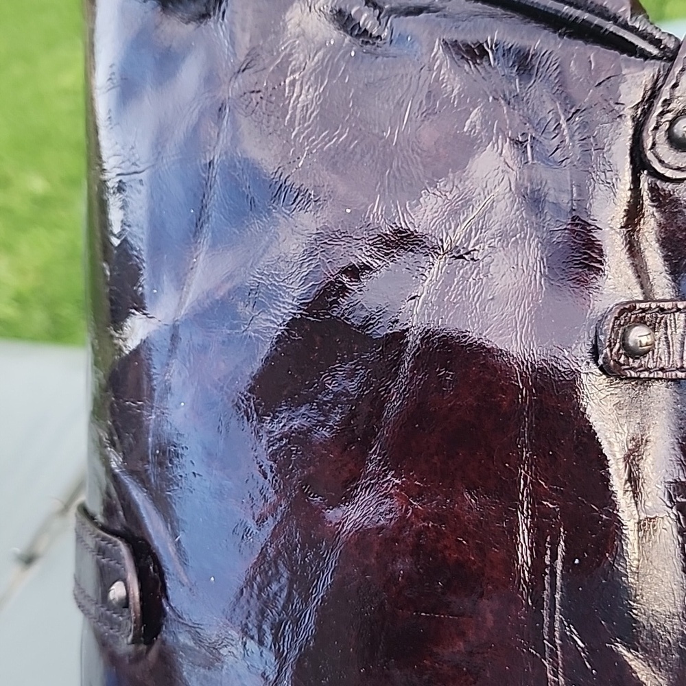 AUTHENTIC RARE FENDI Patent Leather Magic Burgundy Brown Bag - Picture 12 of 16